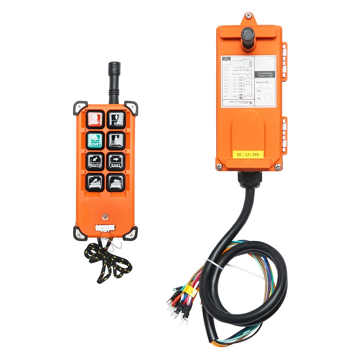 Telecomanda troliu Tractor Forestier 6 butoane 12V/24V fara fir (wireless)